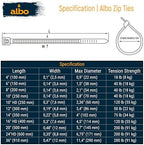 ALBO 1000 Pcs. Black Zip Ties, 14 Inch, Heavy Duty, 75 lb Tensile Strength - Image 3