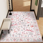 DUKINO 4x6 Area Rug, Non Slip Animal Washable Rug for Living Room, Pink - Image 5