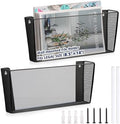 2 Pack Single Pocket Wall File Holder Legal Size Metal Mesh Hanging File Folder Paper Organizer Black Wall Mounted Mail Organizer Magazine Rack for Office Home School 15.7" L x6.9 Wx3.4 H by Unknown