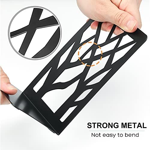 MaxGear Book Ends Tree Design Modern Bookends for Shelves, Non-Skid Bookend, Heavy Duty Metal Book Stopper for Books/CDs, Decorative Book Shelf Home, 7 x 4.7 x 3.5”, Black (6 Pair/12 Pieces, Large) - Image 3