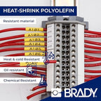 Brady Authentic (M21-375-C-342) PermaSleeve Heat Shrink Tubing for Control and Electrical Panels, Wire Harness, Black on White- For M210, M210-LAB, M211, BMP21-PLUS and BMP21-LAB Printers, .645" W 7'L - Image 3