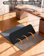 Blvornl Corduroy Office Chair Mat for Hardwood Floor and Low Pile Carpet, 46.9" x 60.1" Non-Slip Desk Rolling Chair Mat for Hard Floors, Heavy Duty Carpeted Floor Protector Rug for Home, Dark Grey - Image 2