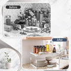 Youyole 3 Set Adjustable Cabinet Organizer, Expandable Steel Kitchen Rack - Image 5