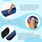 Cosmic Astronaut Desk Mat Set Colorful Galaxy Art Large Mouse Pad with Wrist Rest 4in1 Desk Mat for Desktop Ergonomic Keyboard Wrist Support Anti-Slip Computer Ergonomic Mouse Pad Home Office Gaming - Image 3