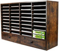 PAG-Mass Mail Sorter Organizer, Wood Literature Organizer, Student Mailbox for Classroom, Desktop Bill Paper Organizer for Office Home School, 38 Compartments, Antique Brown by PAG
