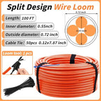 Oleitodh 100 ft 3/4 in OD Orange Split Wire Loom Tubing, with 50 Ties - Image 2