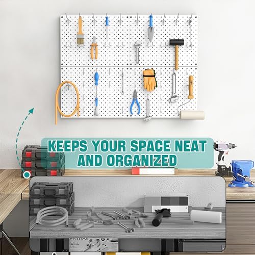 EVERHANGER Metal Pegboard Panels, Heavy Duty Pegboard Wall Organizer - Image 5