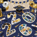 SiliFine 4 Pcs 2026 Number Letter Charcuterie Board Class of 2026 Graduation Ceramics Fillable Letters Box Small White Reusable Alphabet Food Serving Tray Platter for Candy Graduation Gift Party Decor - Image 3