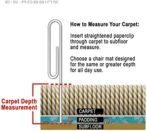 Chair Mat for Carpet- Medium Pile, 46" x 60" Rectangle with Lip, Clear Vinyl Beveled Edge - Image 2