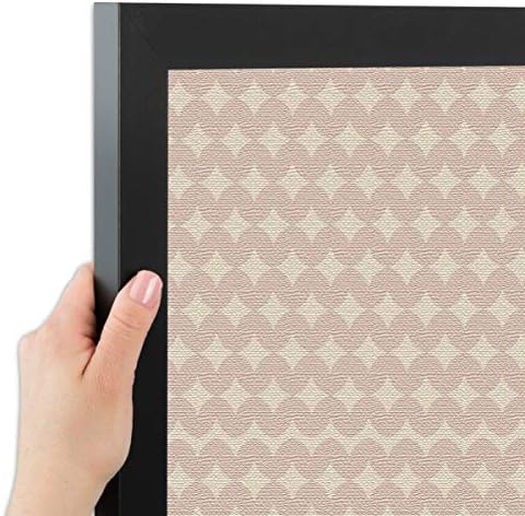 PinPix 27x19 inch Cork Bulletin Board. This Decorative Framed Pin Board Comes with Diamond Pattern in Light Pink and Cream Design and Satin Black. Ideal for Home, Office Decor or School (PinPix-294) - Image 2