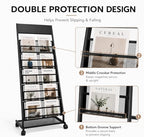 Magazine Rack Display Stand, 5-Tier Floor Standing Rack with Wheels - Image 7