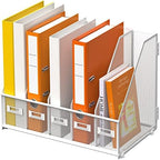 DALTACK 5-Slot Magazine File Holder, Metal Binder Holder, White by DALTACK