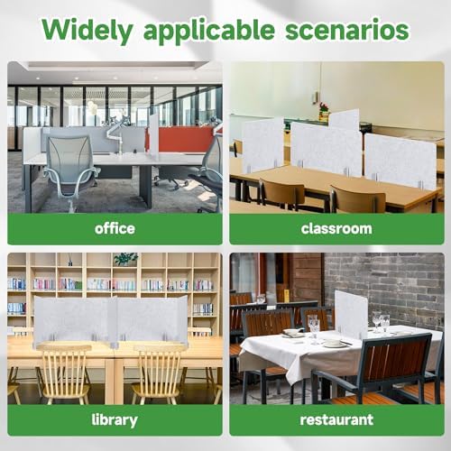 Desk Privacy Panel Acoustic Divider Panel Portable Desk Partition Desk Divider Noise Visual Isolate Table Divider for Student Study Office Library (Gray-4, 15.75" x 23.6") - Image 7