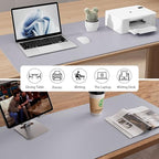 Aothia Faux Leather Desk Mat - Non-Slip PU Leather Desk Blotter, Waterproof Writing Surface, Large Desk Pad for Office & Home (Smoky Lavender, 55" x 17") - Image 6