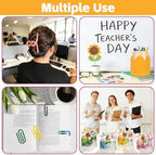 4 Sets Back to School Decoration Teacher Appreciation Gifts Bulk Include Clear Gift Bags Glass Cups Pencil Holders Jumbo Paper Clips Thank You Gift Set for Women Teacher Employee Coworker Gift Basket - Image 6
