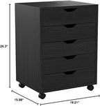 Winsome Halifax 5-Drawer Storage Cabinet, Black (20519) - Image 3