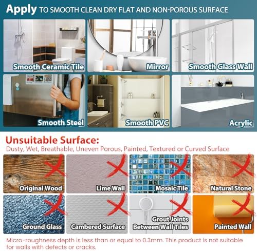 TAILI Shower Caddy Suction Cup, Bathroom Organizer Shelf M&L - Image 6