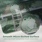 XVX Glass Mousepad Gaming, Cute Frog Hard Mouse Pads for Esports, Large Mouse Mat 410mm*310mm, Tempered Glass Mouse Pad Smooth Micro-Etched Surface with Improved Precision and Speed - Image 4