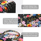 Vomgomfom PU Leather Pencil Case, Holds 100 Markers/300 Pens,Black Flower - Image 3