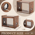 Router Shelf Wood, Wi-Fi Box Hider Box, Iron Wire Mesh Surface - Image 2