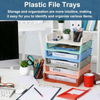 gisgfim 12 Pcs Turn in Trays Classroom Boho Paper Tray for Classroom Organization and Storage Stackable Plastic Book Baskets Turn in Bins Teacher Organizers for Library Drawers School Office Desk - Image 5