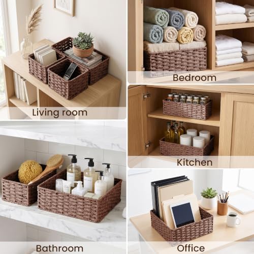 efluky 4 PCS Hand-Woven Drawer Organizer Baskets - Image 7