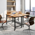 GIANTEX 4FT Conference Table, 2 PCS 48" Rectangular Mobile Meeting Room Desk w/Removable Storage Bag & 2 Hanging Hooks, Rolling Modern Seminar Boardroom Table for Office Conference Room, Natural by Giantex