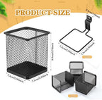 Colingmill 6 Set Slat Wall Hooks Holder Metal Mesh Basket Organizer, Square - Image 2