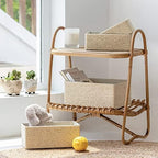 LA JOLIE MUSE Bathroom Basket Organizers, Paper Rope Storage, Beige 4 Pack - Image 3