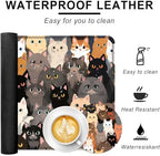 Large Keyboard Mouse Pad Set, Extended Mouse Pad+Keyboard Wrist Rest Support, Memory Foam Ergonomic Easy Typing, 4Pcs (31.5×11.8 in) Desk Pad Set for Office Home,Colorful Cats - Image 2