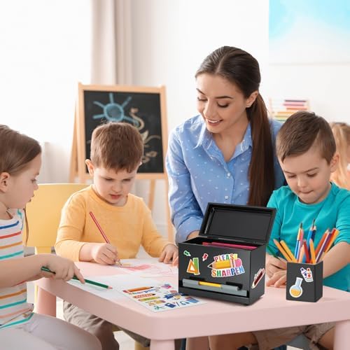 Pencil Dispenser for Classroom & Pencil Holder for Desk with 5 PCS Stickers - Image 6