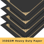 HAUTOCO 50 Pcs Certificate Holders, Black Diploma Folders Document Covers with Gold Foil Border for Letter Size 8.5x11 Cardstock, Award, Graduation - Image 4