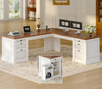 SEDETA L Shaped Office Desk with 4 Drawers Storage, 67"x67" Executive Desk by SEDETA