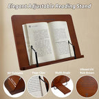 Large Bible Stand Holder, Christian Gifts for Women Men Faith, Spiritual Gifts Decor - Adjustable Bamboo Wooden Book Stand for Reading Hands Free, Cookbook Stand with Sturdy Page Clips - Image 3