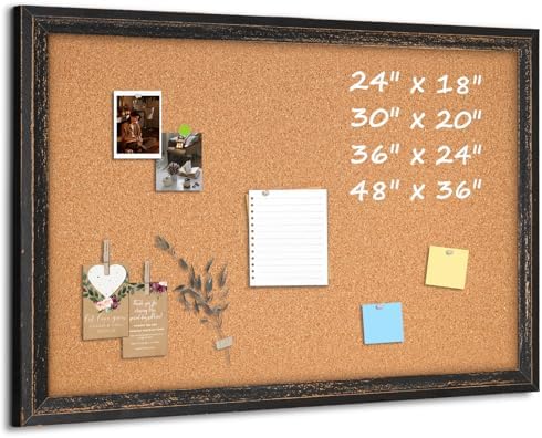 Cork Board Bulletin Board, 30"x20" Corkboard for Wall by QUEENLINK