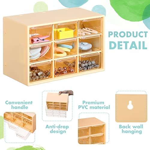 Amyhill 6 Pcs Mini Drawer Organizer Small Organizer with 9 Drawers Plastic Desktop Craft Storage Box for Office Home Room Jewelry Cosmetics Collection(Multicolored) - Image 3