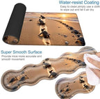 Desk Mat, Mouse Pad with Wrist Rest, 4-in-1 Large Mouse Pads for Desk, Ergonomic Mouse Pad and Keyboard Wrist Rest Gaming Keyboard Mat for Office,Sea Turtles on The Beach - Image 3