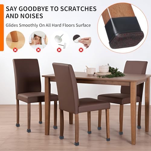 Ezprotekt 24 Pcs Rectangle Felt Chair Leg Floor Protectors for Hardwood Floors, Rectangle Black Silicone Furniture Pads Caps Covers for Chair Desk Table (Fit L :1.3-1.7", W: 0.6-0.9") - Image 5