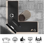 ZORESYN L-Shaped Desk Mat PU Leather Black, (55"+54") x15.7 - Image 5