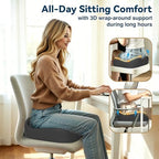 TushGuard 6-Zone Ergonomic Seat Cushion with Coccyx Cutout, Grey - Image 6