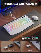 Trueque Wireless Keyboard and Mouse Combo, 4000mAh Battery, Wrist Rest - Image 6