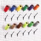 Xuhal 24 Pack Pegboard Spool Hooks for 1/4" Pegboard Organizer for Raft Embroidery Sewing 45 Degree Angled Spool Holder Quilting Craft Organizer Accessories for Thread Tape Paper Rolls(Black) by Xuhal