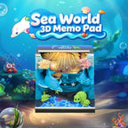 3D Calendar 2027, Tear-Away Desk Calendar, Paper Art Memo Pad, LED Light (seabed) - Image 3