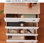 Desktop File Cabinet - Desktop Organizer Storage Box, Solid Wood Storage Box with Lock, Desk Drawers Organizer and Accessories, Locking Filing Cabinet, Rustic Dresser,D-2 Drawer - Image 4