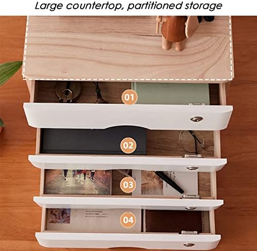 Desktop File Cabinet - Desktop Storage Box with Drawers - Solid Wood Storage Box - Desktop Organizer, with Drawer Wooden Artist Storage Supply Box, Multi Level Countertop,A-4 Drawer - Image 4