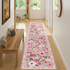 DUKINO 2x8 Runner Rug, Washable Runner Rug for Kitchen Non Slip, Pink - Image 4
