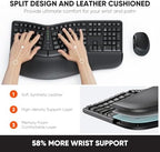 MEETION Ergonomic Keyboard and Mouse Combo, Split Design, Vertical Mouse - Image 2