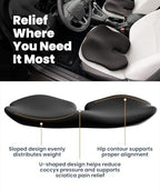 Everlasting Comfort Car Seat Cushion for Driving - Orthopedic Car Cushion for Office, Travel, Gaming Chair Memory Foam Driver Booster for Short People, Non-Slip, Washable Cover, Back & Sciatica Relief - Image 3