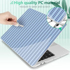 Case for MacBook Pro 13 inch M2 M1 2025-2022 2020 A2338 A2289 A2251, Plastic Hard Shell Laptop Case with Keyboard Cover, Trackpad Protector, 2 OTG Adapters, Blue Stripes - Image 5