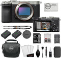 Sony a7C II Mirrorless Camera Body | Silver Bundle with 64GB Memory Card + Battery and Charger + Screen Protectors + Cleaning Cloth (7 Items) by Unknown